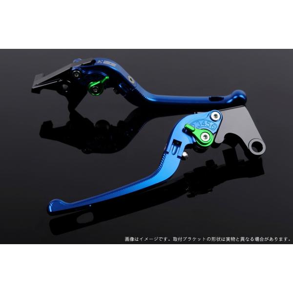 エスエスケイ スピードラ アジャストレバー 3D可倒式 ブルー/グリーン NINJA ZX-10R ...