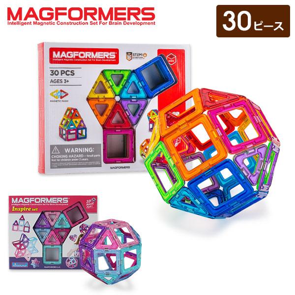 マグフォーマー おもちゃ 30ピース 知育玩具 磁石 マグネット ブロック パズル スタンダードセッ...