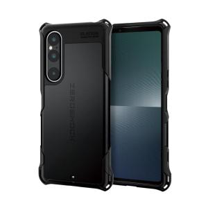 エレコム Xperia 1 V (SO-51D / SOG10) ケース 耐衝撃 ZEROSHOCK 四つ角ダンパー ダブルレイヤー設計 ワイヤレス充電対応 ブラック PM-X231ZEROBK