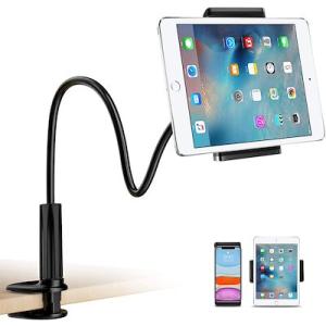 スマホスタンド スマホ /Ipad 多機種兼用 寝ながらベッド卓上用 11.5~21.5cmに対応 長さ70cmフレキシブルアーム 調節可能 360回転滑り止め安定性抜群