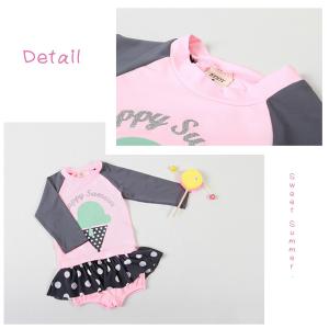 ラッシュガード 女の子 水着 ドット柄 アイス...の詳細画像3