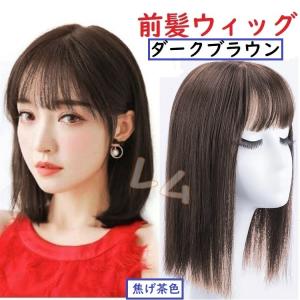 前髪ウィッグ 明るい茶色 ライトブラウン ダークブラウン ブラック No