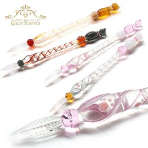 【glasskaoria】グラスカオリア　ガラスペン　にゃんこペン　猫　手作り　硬質ガラス｜pellepenna