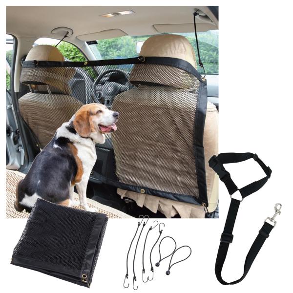 犬 車 シート ネット ペットドライブシート 車内グッズ 仕切り センターガード 折りたたみ （11...