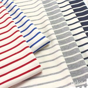 ニット 生地 先染40/2天竺ボーダー Tシャツ しましま 横縞