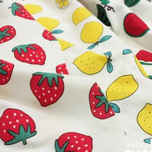 ニット 生地 スムースニット フルーツプリント  綿100％