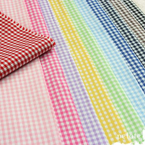 コットン 生地 綿  先染めギンガムチェック 3mm幅   薄手 綿 コットン100％ ブロード ギ...