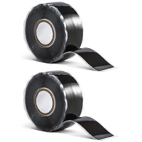 シリコンテープ 2個セット 黒 防水用テープ 電気絶縁テープ 配管補修テープ 絶縁保護 耐寒 耐熱 ...