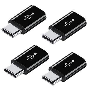 【ALLVD】Micro USB to Type C 変換アダプタ Micro USB → USB-C 変換アダプタ 急速充電/データー転送 変換コネクタ 【4個セット】 (ブラック)｜peme