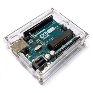 Arduino UNO R3 透明 アクリル エンクロージャー ケース 薄型 コンパクト｜peme
