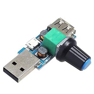 KAUMO USB スピコン DCモーター LED 調節 制御 PWM 無段階 電圧可変 スピードコントローラ パワーコントローラ｜peme