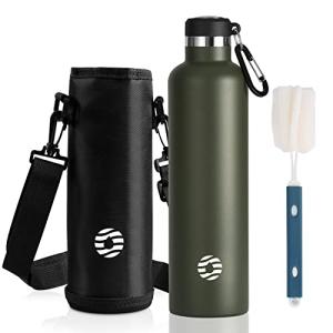 FJbottle 水筒 1リットル 真空断熱 保温 保冷 第2世代 ステンレスボトル 直飲み スポーツボトル スポーツ飲料対応 水筒カバー 洗浄用スポンジ付き 男｜peme