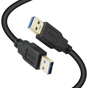 XBOHJOE USB 3.0 ケーブル オスオス2M 5Gbps高速データ転送 タイプA-タイプA 金メッキコネクタ搭載 高耐久性 USBケーブル 両端 オス HDD、TV Box、車｜peme