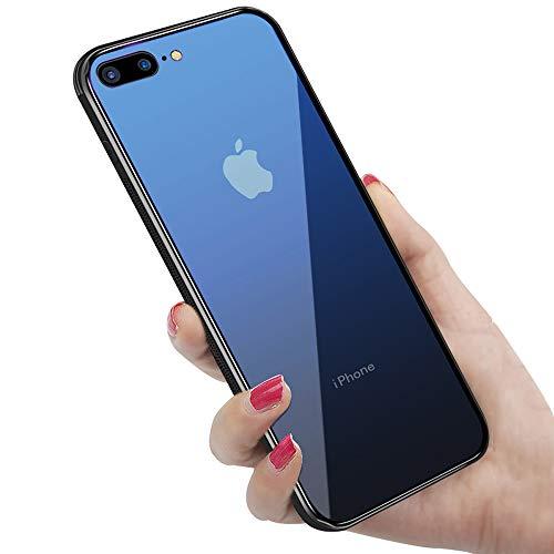 iPhone8Plus ケース iPhone7Plus 強化ガラス 9H硬度加工 ガラスケース 薄型...