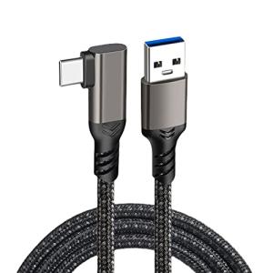 USB Type C ケーブル L字 1.5M USB3.1 Gen2 タイプ c ケーブル (10Gbps データ転送 /60W 5A急速充電) USB-A to USB-C 短い 高速充電 高耐久ナイロン｜peme