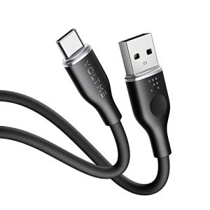 VOLTME USB Type C ケーブル 柔らかいシリコン製 絡まない 断線防止 タイプc 急速...