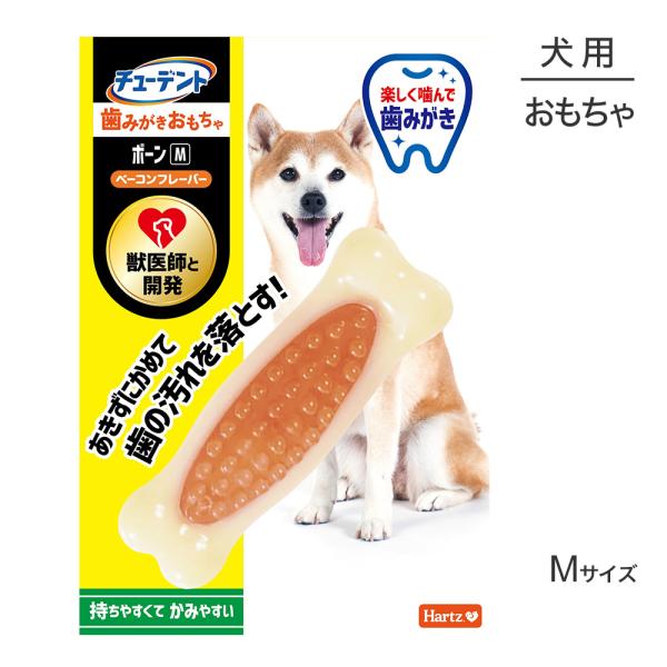 【メール便】ハーツ Hartz チューデント 歯みがきおもちゃ ボーン ベーコンフレーバー M (犬...