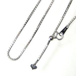 K18WG ロングネックレス 70cmチェーン 1.0mm幅 18金 ホワイトゴールド