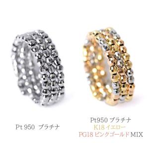 プラチナ リング 指輪 プラチナリング Pt900 3連リング調 3本ウエーブ