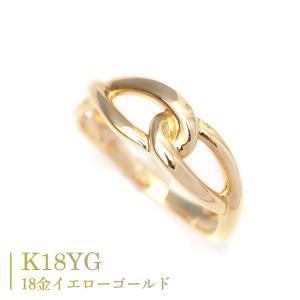 18金 リング k18 指輪 ゴールド 多面 カットリング ウェーブ ライン