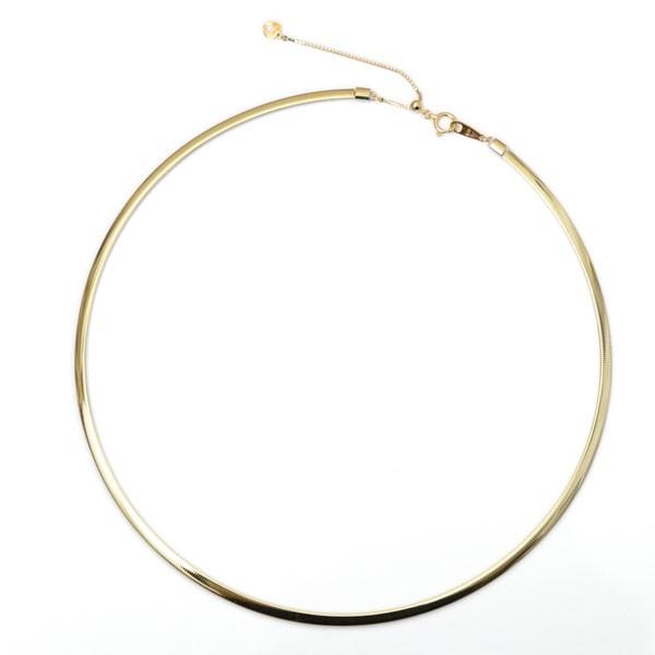 オメガネックレス k18 YG/WG イエローゴールドメイン 約3.0mm幅 約45cm/金具を含む...