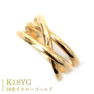 18金 リング k18 指輪 ゴールド 3連リング調 3本ウエーブ ライン デザイン リング 19号 20号 21号 22号サイズ｜pendant