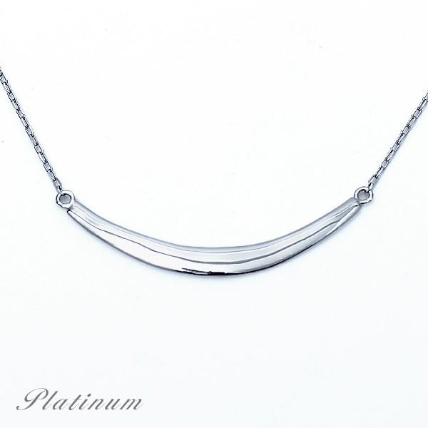 プラチナ ネックレス スマイル ネックレス レディース 約43cm 月形 アーチ ネックレス バーネ...