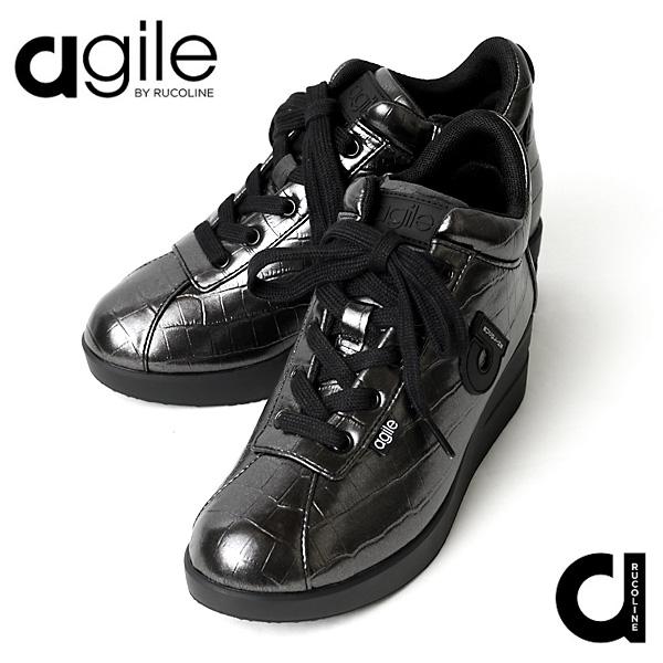 ルコライン 靴 アージレ バイ ルコライン スニーカー agile-015BK PU CROCO メ...