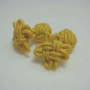 フラワーゴムカフス (Knot Cuff Links カフリンクス　ラバーカフス　カフスボタン)　イエロー