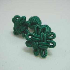 フラワーゴムカフス (Knot Cuff Links カフリンクス　ラバーカフス　カフスボタン)　グリーン｜penguin-cuffs
