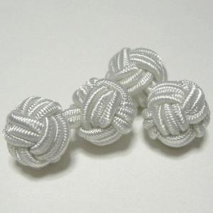 ゴムカフス (Knot Cuff Links カフリンクス　ラバーカフス　カフスボタン) /ホワイト