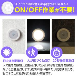 人感センサーライト 室内 屋内 電池式 USB...の詳細画像5