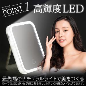 女優ミラー 鏡 卓上ミラー 手鏡 LEDライト...の詳細画像3