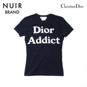 クリスチャンディオール Christian Dior 半袖Ｔシャツ ロゴTシャツ サイズ34 コットン ブラック｜penguin-vintage