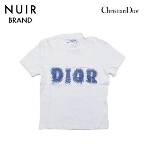 クリスチャンディオール Christian Dior 半袖Ｔシャツ サイズ36 2016年 コットン ホワイト×ブルー｜penguin-vintage