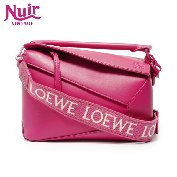 ロエベ LOEWE ショルダーバッグ パズル エッジ 2way レザー ピンク【中古】