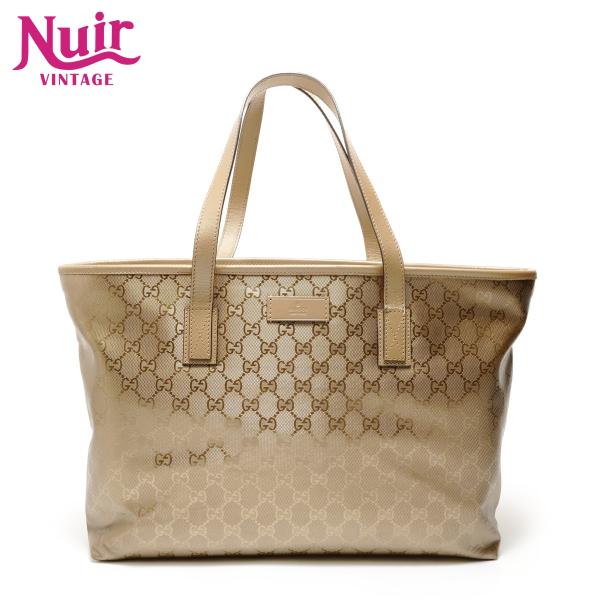 グッチ GUCCI トートバッグ GGインプリメ PVC ゴールド【中古】