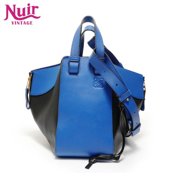 ロエベ LOEWE ハンドバッグ ハンモック レザー 2WAYハンドバッグ バイカラー ブルー【中古...