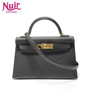 エルメス HERMES ハンドバッグ B刻印 2023年製 ミニケリー エプソン ブラック【中古】