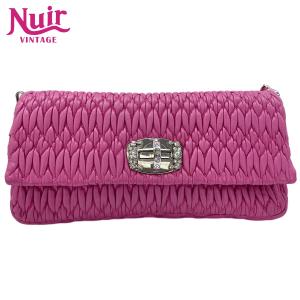 ミュウ ミュウ Miu Miu ショルダーバッグ レザー ナッパクリスタル 3WAY ピンク【中古】