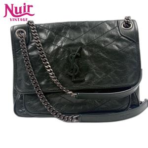 イヴ・サンローラン YVES SAINT LAURENT ハンドバッグ ニキ 2WAY, ユーズド加工 グリーン【中古】