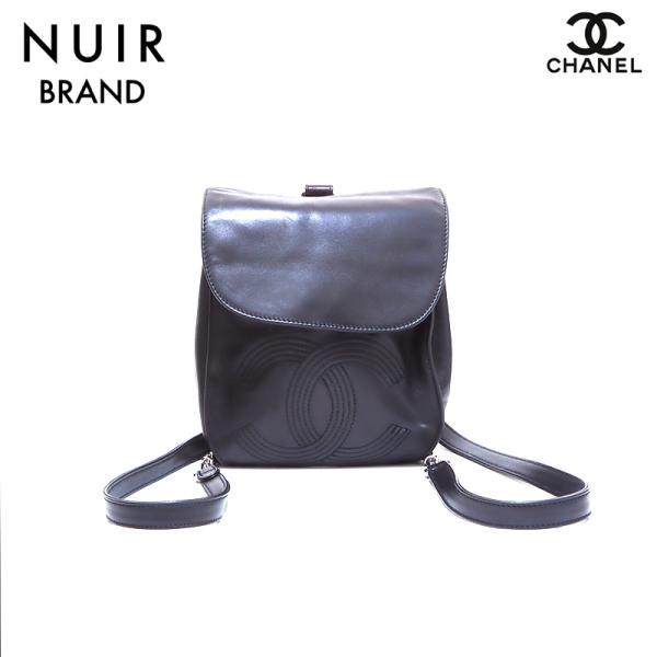 シャネル CHANEL リュック・デイパック ココマーク ラムスキン ブラック【中古】