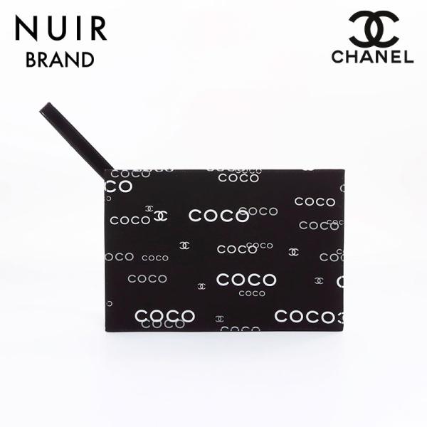 シャネル クラッチバッグ ロゴ ポーチ ブラック CHANEL