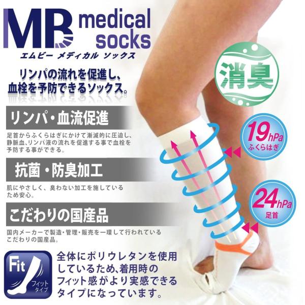 エムビーメディカルソックス フィットタイプ 医療用 着圧ソックス MB メディカルソックス 男女兼用...