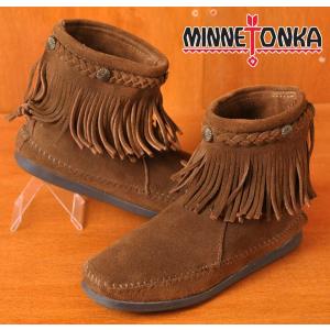 MINNETONKA ミネトンカ フリンジ付 モカシンブーツ 【293】ブラウンスエード 23.0c...