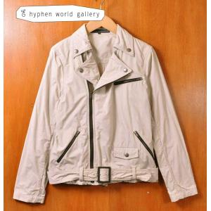 E hyphen world gallery イー ハイフン コットン ダブルライダースジャケット レディースM相当｜penguintripper2