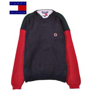 80s 本人期 コムデギャルソンオム Vネックニット ウール 赤 COMME des GARCONS（コムデギャルソン） ヴィンテージ 80年代 オム