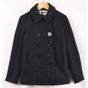 schott コートネイビー ショット Schott 766US MELTON ZIP UP P－COAT/メルトン ジップ
