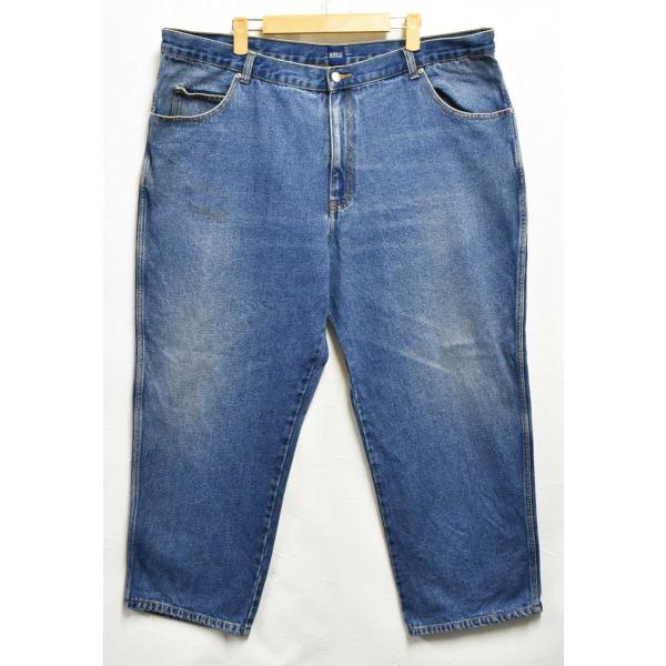 ビッグサイズ BASIC EDITIONS 5ポケット デニムパンツ ジーンズ ブルーデニム W44...