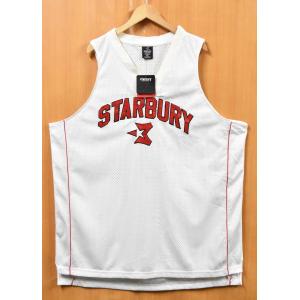 展示品 ビッグ starbury バスケタンクトップ ユニフォーム メッシュ ホワイト×レッド 2XL【新品】■(37316｜penguintripper2